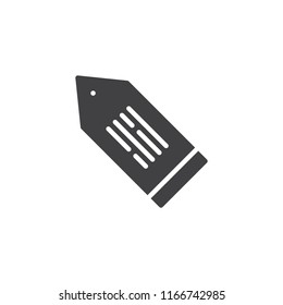 Tag with text vector icon. filled flat sign for mobile concept and web design. Label simple solid icon. Price tag symbol, logo illustration. Pixel perfect vector graphics