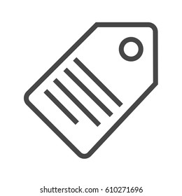 Tag Thin Line Vector Icon. Flat icon isolated on the white background. Editable EPS file. Vector illustration.