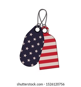 tag with the united states flag icon vector illustration design