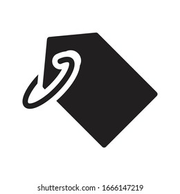 icono plano de glifo vectorial de etiqueta 