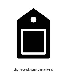 icono plano de glifo vectorial de etiqueta 