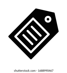 icono plano de glifo vectorial de etiqueta 