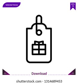 tag vector icon. Best modern, simple, isolated,Gift, flat icon for website design or mobile applications, UI / UX design vector format