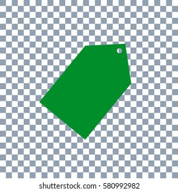 tag vector icon. Dark green icon on transparent background.