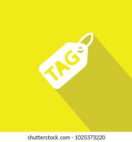 tag vector icon eps10 yellow background flat shadow
