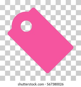 Tag vector icon. Illustration style is flat iconic pink symbol on a transparent background.