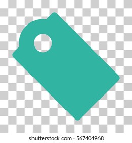 Tag vector icon. Illustration style is flat iconic cyan symbol on a transparent background.