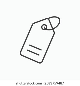 Tag vector icon isolated in black line