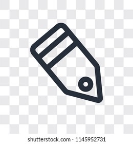 Tag vector icon isolated on transparent background, Tag logo concept