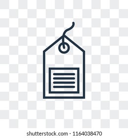 Tag vector icon isolated on transparent background, Tag logo concept