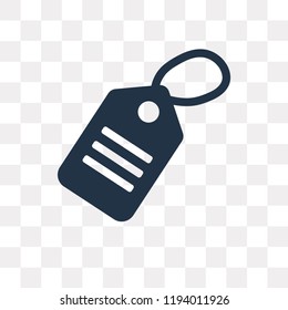 Tag vector icon isolated on transparent background, Tag transparency concept can be used web and mobile