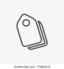 Tag vector icon on light grey background