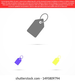 Tag vector icon. Tag icon for purchases and sales of goods. Tag icon on background. Tag, price icon label symbol