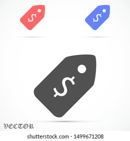 Tag vector icon. Tag icon for purchases and sales of goods. Tag icon on background. Tag, price icon label symbol