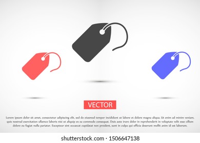 Tag vector icon. Tag icon for purchases and sales of goods. Tag icon on background. Tag, price icon label symbol