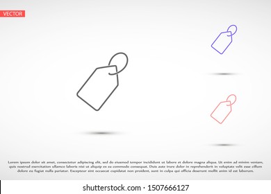 Tag vector icon. Tag icon for purchases and sales of goods. Tag icon on background. Tag, price icon label symbol