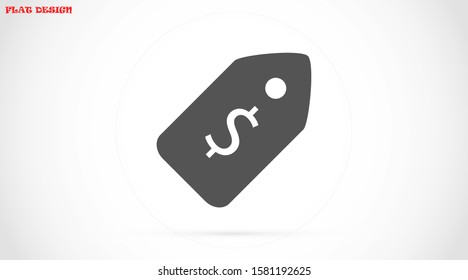 Tag vector icon. Tag icon for purchases and sales of goods. Tag icon on background. Tag, price icon label symbol