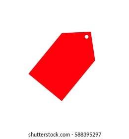 tag vector icon. Red icon