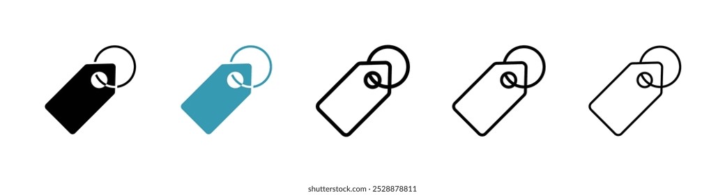 Conjunto de iconos de Vector de etiqueta en colores negro y azul.