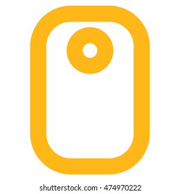 Tag vector icon. Style is contour flat icon symbol, yellow color, white background.