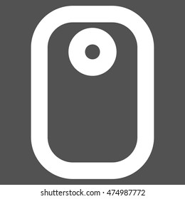 Tag vector icon. Style is contour flat icon symbol, white color, gray background.