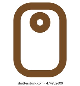Tag vector icon. Style is linear flat icon symbol, brown color, white background.