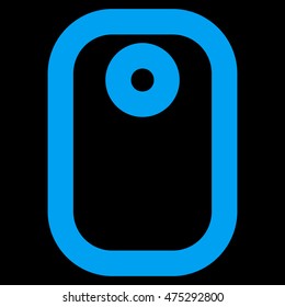 Tag vector icon. Style is linear flat icon symbol, blue color, black background.