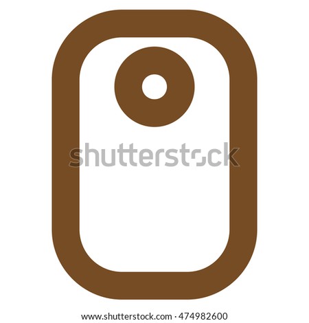 Tag vector icon. Style is linear flat icon symbol, brown color, white background.