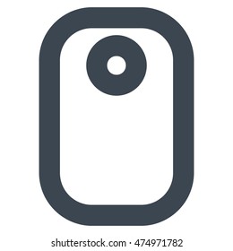 Tag vector icon. Style is outline flat icon symbol, smooth blue color, white background.