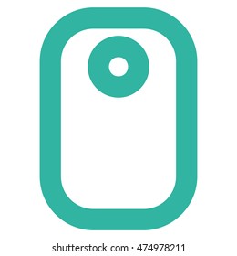 Tag vector icon. Style is outline flat icon symbol, cyan color, white background.