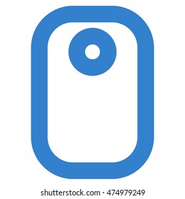 Tag vector icon. Style is outline flat icon symbol, cobalt color, white background.