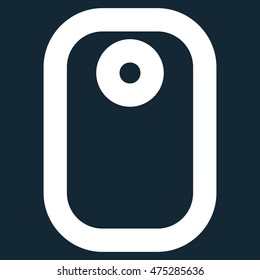 Tag vector icon. Style is outline flat icon symbol, white color, dark blue background.