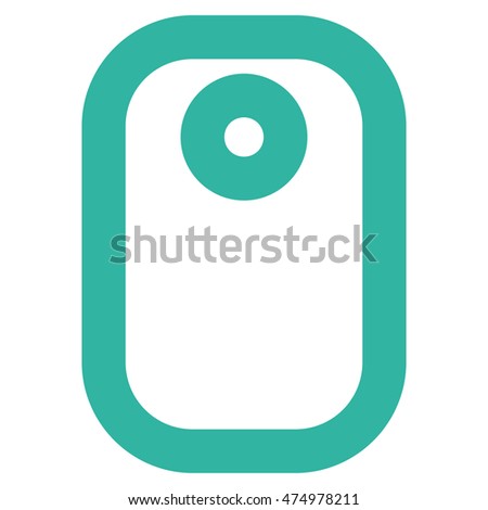 Tag vector icon. Style is outline flat icon symbol, cyan color, white background.