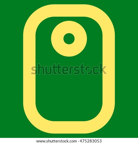 Tag vector icon. Style is outline flat icon symbol, yellow color, green background.