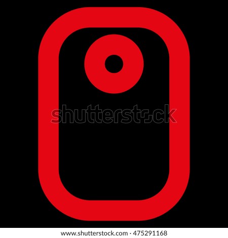 Tag vector icon. Style is outline flat icon symbol, red color, black background.