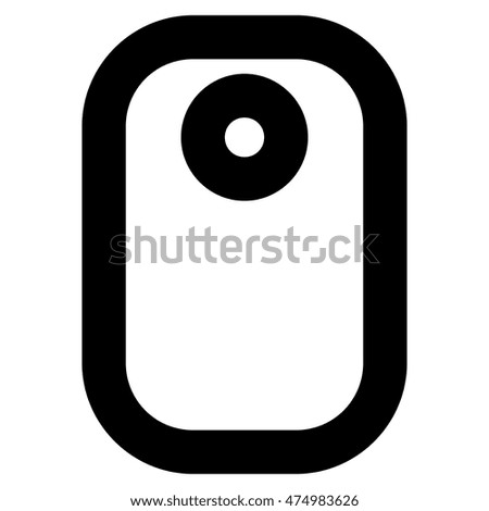 Tag vector icon. Style is stroke flat icon symbol, black color, white background.