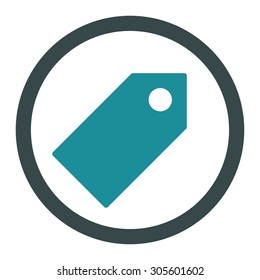 Tag vector icon. This rounded flat symbol is drawn with soft blue colors on a white background.