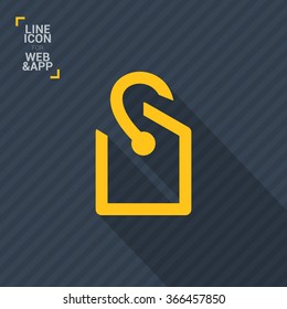 Tag vector minimal single flat icon. Price line vector icon for websites and mobile minimalistic flat design.