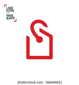 Tag vector minimal single flat icon. Price line vector icon for websites and mobile minimalistic flat design.