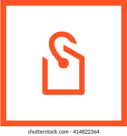 Tag vector minimal single flat icon. Price line vector icon for websites and mobile minimalistic flat design.