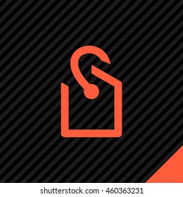 Tag vector minimal single flat icon. Price line vector icon for websites and mobile minimalistic flat design.