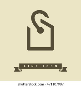 Tag vector minimal single flat icon. Price line vector icon for websites and mobile minimalistic flat design.