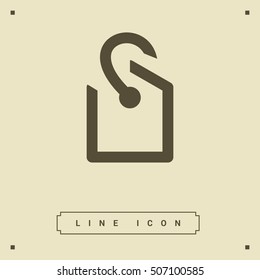 Tag vector minimal single flat icon. Price line vector icon for websites and mobile minimalistic flat design.