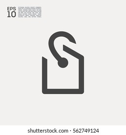 Tag vector minimal single flat icon. Price line vector icon for websites and mobile minimalistic flat design.