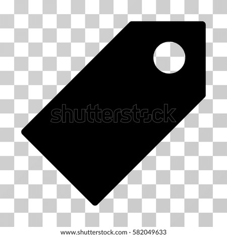 Tag vector pictogram. Illustration style is flat iconic black symbol on a transparent background.