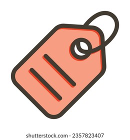 Tag Vector Thick Line Filled Colors Icon For Personal And Commercial Use.
