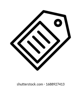icono de línea delgada vectorial de etiqueta 