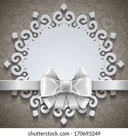 Tag with white bow