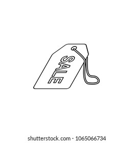 tag with the word sale icon. Element of sale signs for mobile concept and web apps. Thin line  icon for website design and development, app development. Premium icon on white background