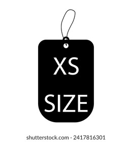 Tag with X S size line icon. Label, tag, number, T-shirt, badge, wardrobe, size. Vector icon for business and advertising